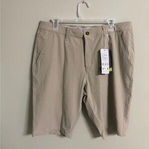 Outdoor Ventures Size 36 Tan Beige Performance Golf Shorts New 12 Inch Inseam